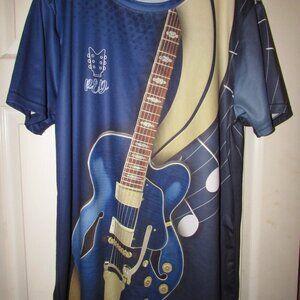 Guitar Graphics REG Shirt Size XL Blue Music Notes